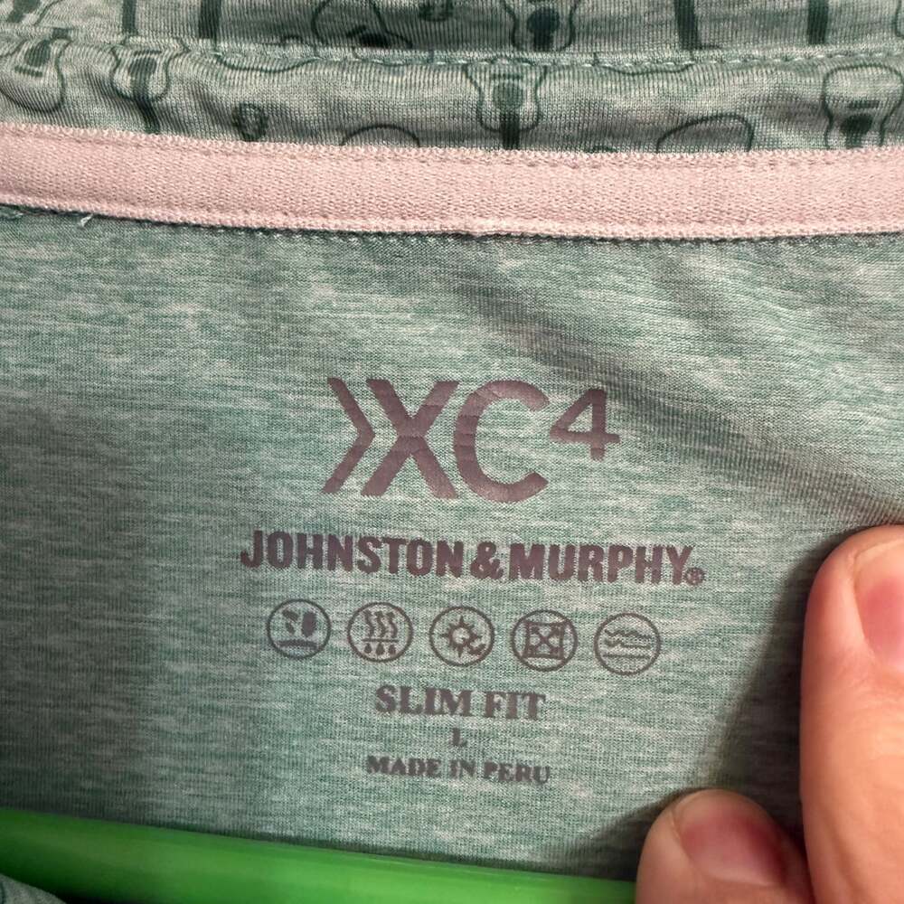 Johnston‎ & Murphy Xc4®  All over Guitar Print Performance Polo Green - Picture 3 of 4